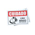 Kit 3 Placas sinalização 15x21cm EM PVC PL(56) - Tema: Cão Bravo
