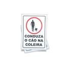 Kit 3 Placas sinalização 15x21cm EM PVC PL(63) - Tema: Cão na Coleira