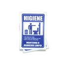Kit 3 Placas sinalização 15x21cm EM PVC PL(79B) - Tema: Aviso Banheiro