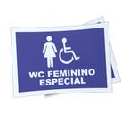 Kit 3 Placas sinalização 15x21cm EM PVC PL(94-F) - Tema: Banheiro PCD