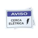 Kit 3 Placas sinalização 15x21cm PL(137) - Tema: Cerca Elétrica