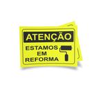 Kit 3 Placas sinalização 15x21cm PL(1409) - Tema: Aviso Obras