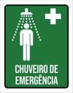 Kit 3 Placas Sinalização Ambiente Chuveiro Emergência