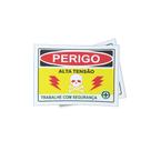 Kit 3 Placas sinalização EM PVC 15x21cm PL08 Tema Alta Tensão Kit 3 Placas sinalização EM PVC 15x21cm PL08 Tema Alta Tensão