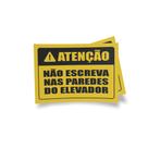 Kit 3 Placas sinalização EM PVC PL(215) - Tema: Elevador