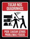 Kit 3 Placas Sinalização - Tocar Nos Quadrinhos