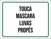 Kit 3 Placas Sinalização - Touca Máscara Luvas Propés