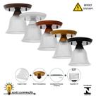 Kit 3 Plafons Sino Cúpula Cristal de Sobrepor o Teto Cozinha Quarto Sala Soquete E27 Bivolt Completo