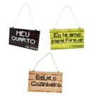 Kit 3 Plaquinhas decorativas para porta MCraft - Meu Quarto, Papai Forever e Beije o Cozinheiro