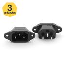 Kit 3 Plug AC Tripolar C14 Macho 10A Painel