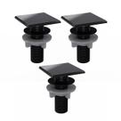 Kit 3 Plug Tapa Furo Preto Acabamento Quadrado Torneira Balcão Parede Bidê Blukit 50mm