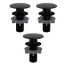 Kit 3 Plug Tapa Furo Preto Acabamento Redondo Torneira Balcão Parede Bidê Blukit 50mm
