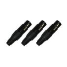 KIT 3 Plug XLR Fêmea Profissional Preto Dreamer