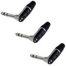 Kit 3 Plugs P10 90 Stereo Rp3rc Rean By Neutrik