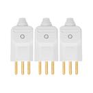 Kit 3 plugue macho 10a 2p+t 180 250v margirius branco