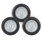 Kit 3 Pneu Completo para Carrinho de Mão e Carga 3.25 Aro 8