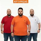 Kit 3 Polo Plus Size Masculina Extra Grande Lisa Sem Bolso Conforto -