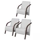 Kit 3 Poltronas Decorativas Vênus 1 Lugar Braço Pé Madeira D Salla Tecido Sintético Kit 3 Poltronas Decorativas Vênus 1 Lugar Braço Pé Madeira D Salla Tecido Sintético
