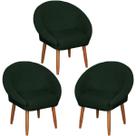 Kit 3 Poltronas Ibiza para Manicure Sala de Estar Decorativa Cadeira Estofada Resistente Escritório Recepção