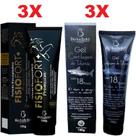 Kit 3 Pomada Massageadora Fisio Fort Premium + 3 Gel Massageador Cartilagem de Tubarão