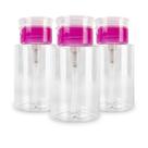 Kit 3 Porta Acetona Plástico Removedor Esmalte Dosador 180ml Manicure Pedicure Unhas Nail Designer