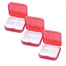 Kit 3 Porta Comprimidos E Organizador Separador De Pílulas