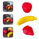 Kit 3 Porta Frutas Banana Maçã Morango BPA Free para Mochila e Escola