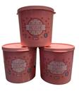 Kit 3 Porta Mantimentos Arroz Feijão Açucar 2 Litros Rosa