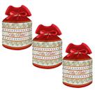 Kit 3 Porta Panetone Tecido Com Fita Enfeite Natal Decoração
