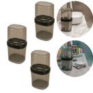 Kit 3 Porta Pasta De Dente E Escovas Organizador C Tampa Banheiro
