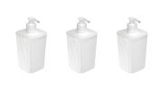Kit 3 Porta Sabonete Líq. 420 ml Banheiro Pia Lavabo Clínica