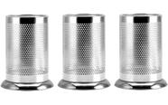 Kit 3 Porta Talheres De Inox Redondo Vazado Escorredor Louça Cromado Organizador Cozinha Utensílios
