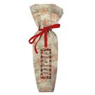 Kit 3 Porta Vinho Tecido Decorado Com Fita Enfeite Natal