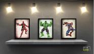 Kit 3 Pôsters heróis Marvel 30x50cm Macro Design