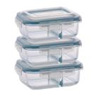 Kit 3 Pote 1040ml Hermético Divisoria Mantimentos Alimentos