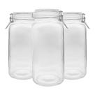 Kit 3 Pote Hermético De Vidro Com Trava Silicone Vedação 2l