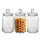 Kit 3 Pote Hermético de Vidro Porta Mantimentos com Tampa Transparente Cereal 1,6l Lyor Kit 3 Pote Hermético de Vidro Porta Mantimentos com Tampa Transparente Cereal 1,6l Lyor