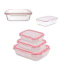 Kit 3 Pote Hermético Plastico Tampa Polipropileno Retangular Kit 3 Pote Hermético Plastico Tampa Polipropileno Retangular