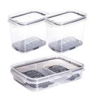 Kit 3 Pote Hermético Porta Frios 2 Divisória 1,8L Geladeira