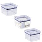 Kit 3 Pote Hermético Quadrado Empilhável Paramount 480ml