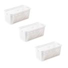 Kit 3 Pote Hermético Slim 4.225ml Branco 34,5x31,5x13cm