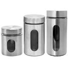 Kit 3 Pote Inox com Visor Vítreo Hermético 630ml, 1L e 1,3L Kit 3 Pote Inox com Visor Vítreo Hermético 630ml, 1L e 1,3L