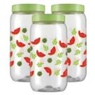 Kit 3 Pote Plástico Porta Mantimentos Grande Tampa De Rosca 2,7 Litros