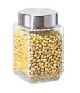 Kit 3 Pote Vidro Liso Quadrado 1700ml Tampa Rosca Inox Hermético Porta Tempero Mantimento Conjunto