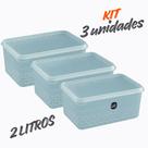 Kit 3 potes 2l multiuso transparente com tampa bpa free jogo plastico premium uz marmita porta fruta Kit 3 potes 2l multiuso transparente com tampa bpa free jogo plastico premium uz marmita porta fruta