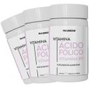 Kit 3 Potes Ácido Fólico Ativo 180 Cápsulas Gestante 1000ug Vitamina B9 Suplemento Alimentar Natural 100% Puro Natunéctar