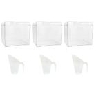Kit 3 Potes Acrílico Quadrado com Tampa 3,3l + Conchas 300ml