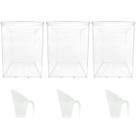Kit 3 Potes Acrílico Retangular c/ Tampa 36l + Conchas 600ml