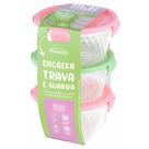 Kit 3 Potes Cristal 550ml Redondos - Plasvale