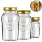Kit 3 Potes de Mantimento Americano Vintage Grande 0,5L 1L 1,5L